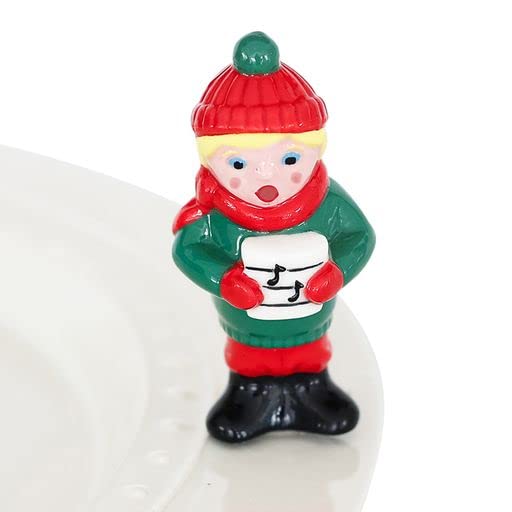 nf nora fleming FA-La-La (Caroler) - Hand-Painted Ceramic Christmas Decor - Winter Minis for The Home and Office