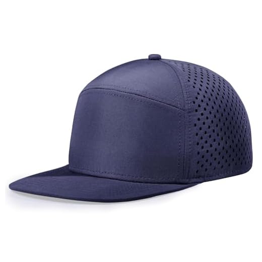 LiuSuper XXL Baseball Cap - Extra Large Flat Brim Snapback 5 Panel Trucker Hat for Big Heads, Navy Blue, One size