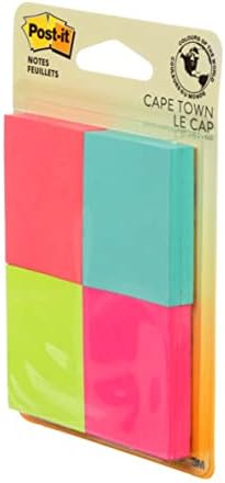 Post-it Mini Notes, 1.5 in x 2 in, 8 Pads, America's #1 Favorite Sticky Notes, Jaipur Collection, Bold Colors (Green, Yellow, Orange, Purple, Blue), Clean Removal, Recyclable (653-AU)