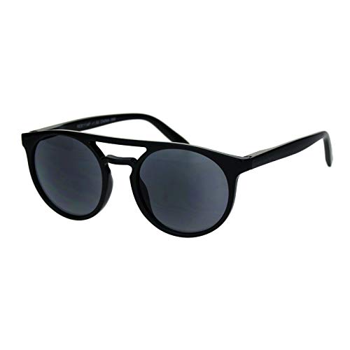 Flat Top Hipster Horn Rim Round Keyhole Reader Reading Sunglasses
