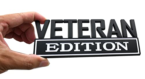 Image of 1x 7 Large Veteran Edition VA Emblem Badges Decal Car Flag Decal Military Replacement for F150 F250 F350 Chevy Silverado 1500 2500 Chevrolet C10 C15 ((White)