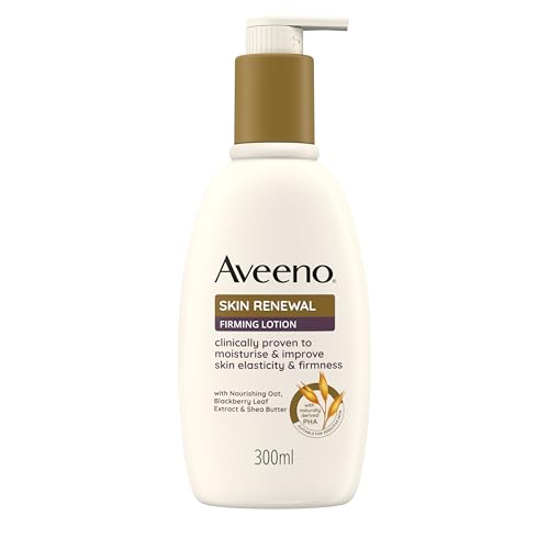Aveeno Skin Renewal Lozione Corpo Rassodante, Crema corpo rassodante tonificante con Avena nutriente, PHA esfoliante ed Estratto di Mora, Body lotion idratante per tutti i tipi di pelle, 300 ml