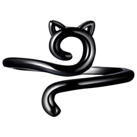 Shelnghohu Knitting Crochet Loop Ring for Fingers Metal Open Yarn Guide Crochet Rings Adjustable Thimbles Holders Accessories (Black) Cover