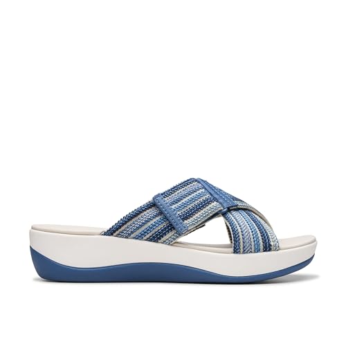Clarks   Arla Wave, Sandalia De las mujeres, Blue Combi,