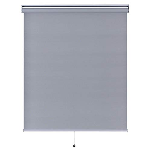 Estor enrollable automático con resorte para oficina, baño, balcón, impermeable y personalizable en color gris, 80 x 90 cm
