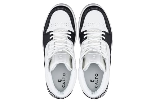 Image of CALTO Men's Invisible Height Increasing Elevator Shoes - Lace-up Sporty High Top Sneakers - 3 Inches Taller