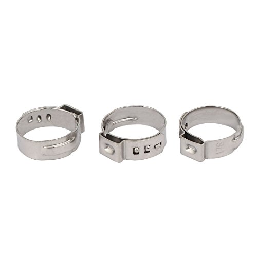 Aexit 14.6mm-17.8mm 304 Clamps Stainless Steel Adjustable Cable Pipe Tight Hose Strap Clamps Clamps 3pcs