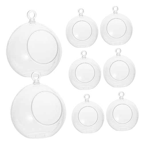 RORPOIR 8pcs Fillable Plastic for Christmas Tree Decor Transparent Ornaments for Holiday Decoration for Beads Ribbons and Miniature Accents