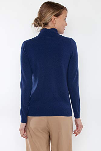 Image of JENNIE LIU Women's 100% Pure Cashmere Long Sleeve Pullover Turtleneck Sweater