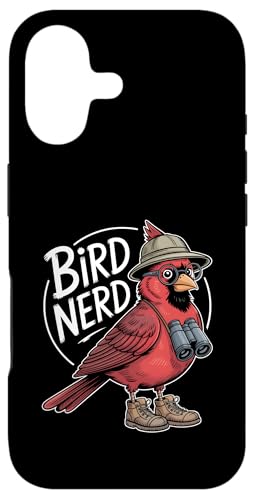 Red Cardinal Bird Nerd �t�@�j�[�E�H�b�`���O �o�[�h�E�H�b�`���[ �X�}�z�P�[�X iPhone 17 �p