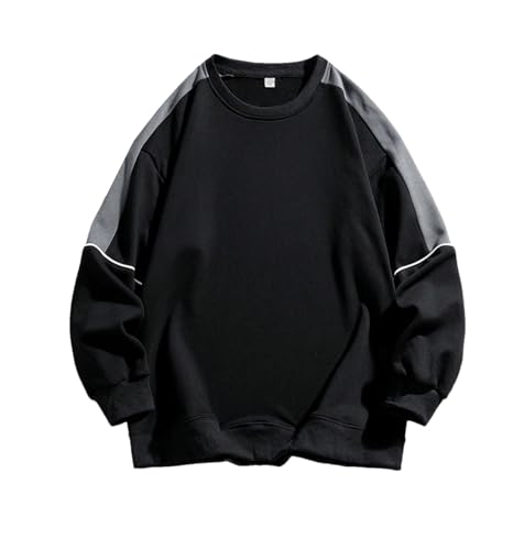 Men's Long Sleeve Round Neck Sweatshirt Athletic Pullover Sweater Soild Color Shirt Tops