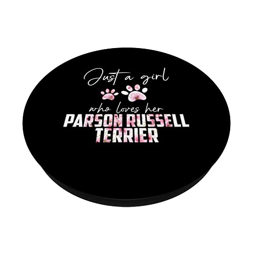 Just a girl who loves her parson russell terrier PopSockets Swappable PopGrip, Black - Image 2