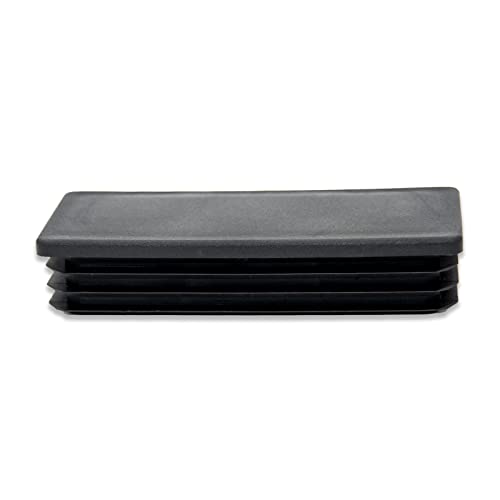 Image of Flyshop 8 Pack Black Chair Glide Inserts Plastic Plugs Rectangle Pipe Tubing End Caps 40 x 100 mm, 1-9 /16 inch x 4 inch