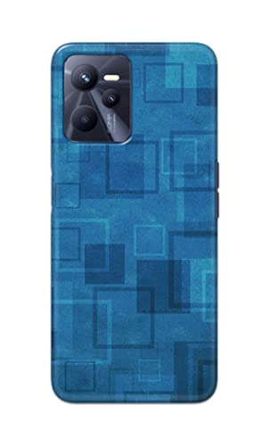 Image of Printed Hard Back Cover Case for Realme C35 Back Cover (Plain Azure Blue) -702