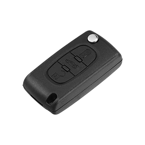 X AUTOHAUX Coque de clé pour Peugeot 206 207 208 307 308 408 2008 3008 CE0536 Télécommande 3 Boutons Boîte Rechange avec Lame Cover