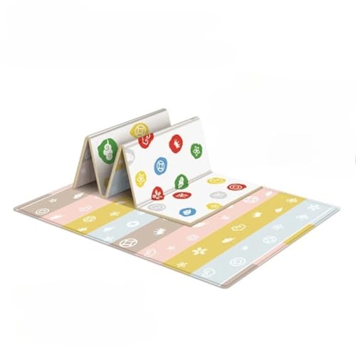 ZITIXO ベビープレイマット折り畳み式 可愛い 赤ちゃんマット 両面使用 防水防汚 防カビ 滑り止め 赤ちゃん 遊べる ラグマット 衝撃緩和 新生児 安全無毒 装飾用 厚手 収納しやすい (180*100*1CM) (祥雲)