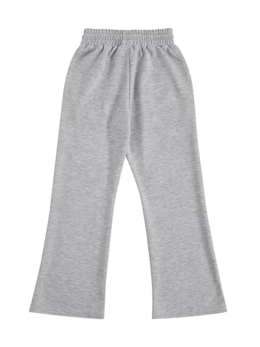 COZYEASE Girls' Flared Leg Sweatpants High Waist Casual Drawstring Jogger Sweatpants with Pocket2