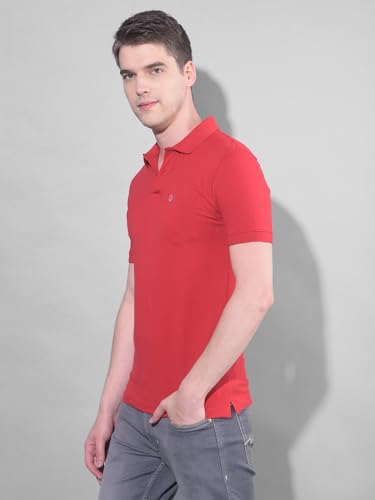 Image of Dollar Men's Pack of 1 Solid Cotton Blend Polo Neck T-Shirt