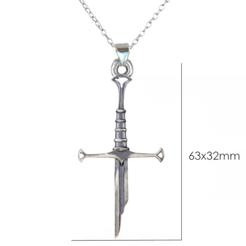 MIFYNN Gothic Broken Sword Cross Necklace Vintage Samurai Sword Pendant Necklace Punk Cross Sword Necklace Halloween Dark Gothic Jewelry Men Women4