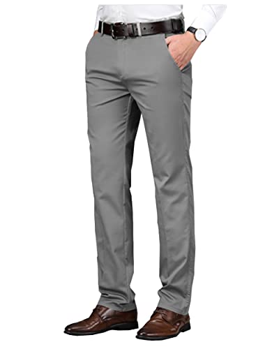 Men's Dress Pant Leisure Stretch Pleated-Front Suit Trousers Regular Fit Classic-fit