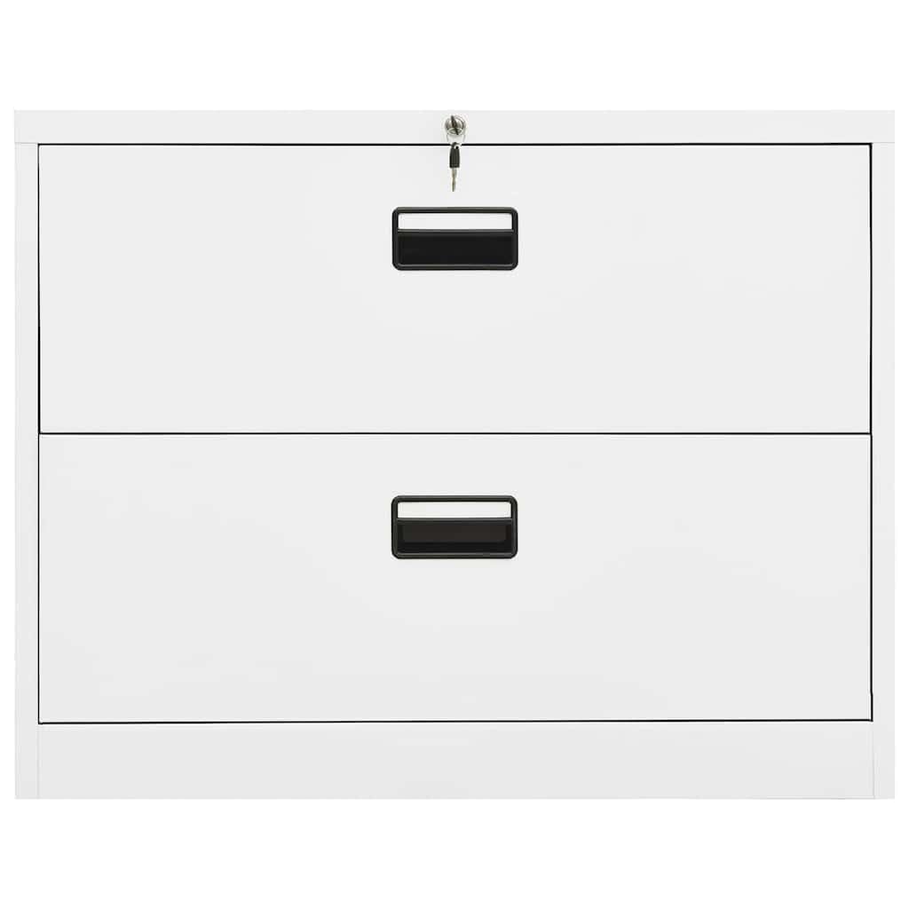 Hothingwell Raccoglitore bianco 90x46x72,5 cm Acciaio 2 Cassetti con