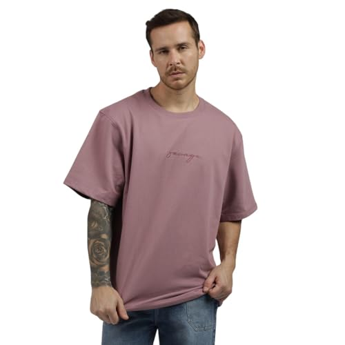Image of BE SAVAGE 240 GSM Ultra Premium Heavyweight Oversized T Shirt for Men with Embroidered Savage in Front Drop Shoulder T Shirts for Men Embroidery T Shirt