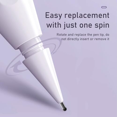 Replacement Pencil Tips for Apple Pencil Pro,Pencil Pro Tips fit for Apple 2nd 1st Gen USB-C,and Logitech Crayon Digital Pencil,Needle Pencil Tips with Case,Noiseless IPad Pro Pencil Sets(4B&2B) White