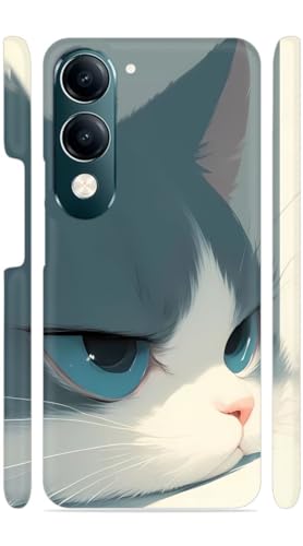 Image of Sad Cat Designer Printed Hard Back Cover for Vivo Y19 5G Attractive and Uniquely Crafted Smartphone Case