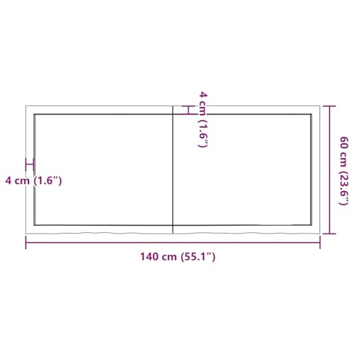 Plateau table chêne massif laqué marron clair 140x60 solution conversion table bois - 2