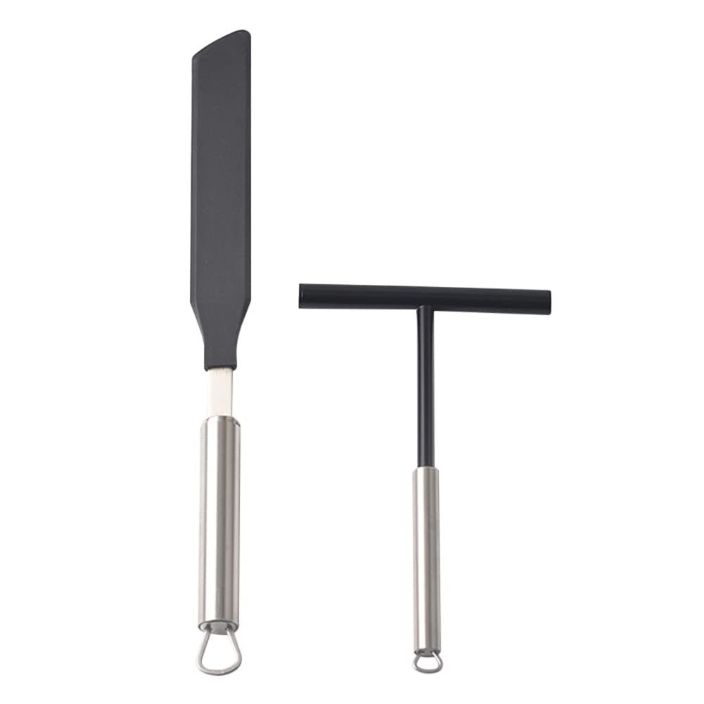 CTRLZS 304 Stainless Steel French Crepe Spreader Pancake Like Batter Spreading Tool Pancake Like Batter for Kitchen + Spatula