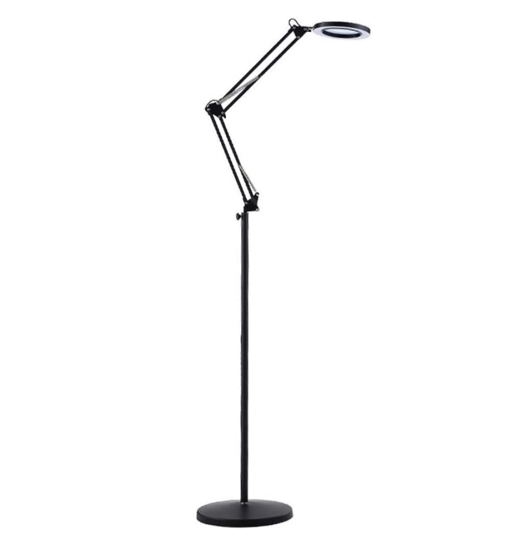 Lampa stojąca regulowana lampa stojąca LED z 8-krotnym powiększeniem 2 temperatury barwowe przełącznik kabla do pielęgnacji oczu lampa do czytania dekoracja domu