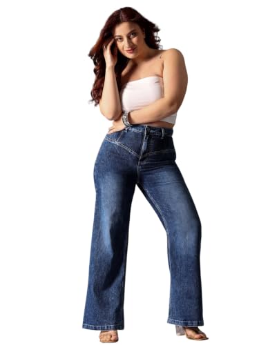 Image of Miss Chase A+ Women's Bootcut High Rise Regular Length Stretchable Denim Jeans