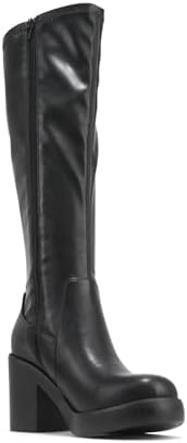 Soda Women Knee High Chunky Block Heel Platform Boots (Black Pu, US Footwear Size System, Adult, Women, Numeric, Medium, 11) | Image 3