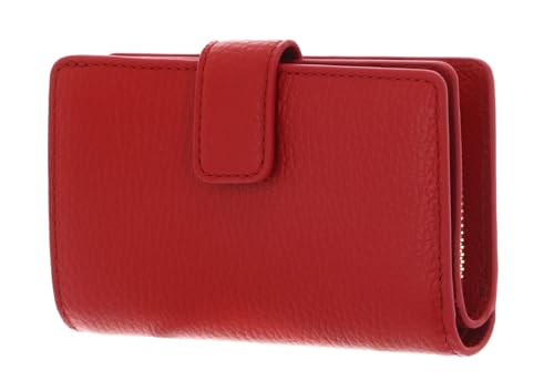 Coccinelle Pelle Portafoglio Metallic Soft Mini Wallet Grained Leather Scarlet Rosso