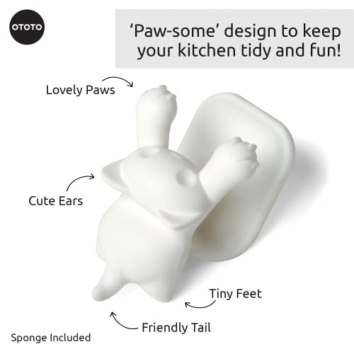 OTOTO Cute Sponge Holder for Kitchen Sink - - Dishwasher Safe Dish Sponge Organizer- Compact, Sink Organizer, Kitchen Sink Accessories, Kitchen Sink Organizer, Sink Sponge Holder, Dish Sponge Holder
