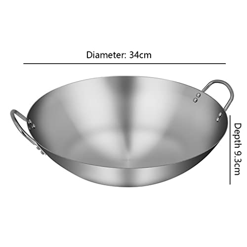 Wok de acero inoxidable 32cm sin revestimiento miniatura 5