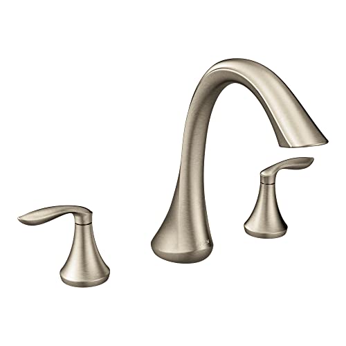 Moen Eva Brushed Nickel Transitional Two-Handle Deck Mount Roman Tub Faucet Trim Kit, Valve Required, T943BN by Moen - Used condition - US$286.58
