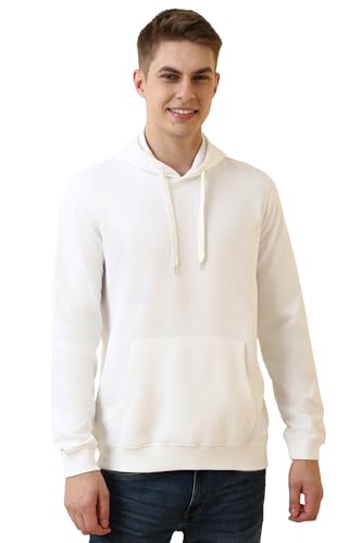 Image of Allen Solly Men's Classic Cotton Solid Hooded Sweatshirt with Kangaroo Pockets