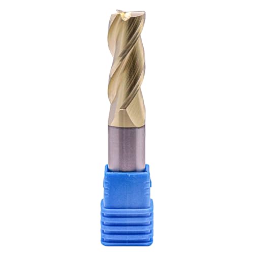 Image of 1 /2 inch 3 Flute Solid Carbide 0.03 inch Corner Radius End Mill, ZrN Coated | 37 Helix, 1 /2 inch Cutting Dia, 1 /2 inch Shank Dia, 1-1 /4 inch LOC, 3 inch OAL, for Milling Aluminum and Copper