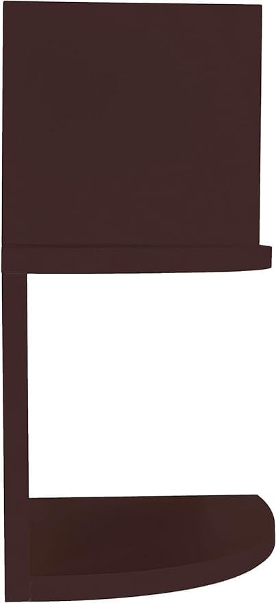 Image of Wall Mount Corner Shelves with Two Tiers for Wall Decoration and Storage Organiser Rack for Living Room, Bedroom, and Office Decor - Made of Wood (Brown)