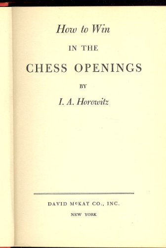 How To Win In The Chess Openings B0007DOE6Q Book Cover