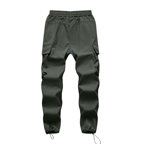 Boy's Cargo Joggers Pants Youth Quick Dry Hiking Lightweight Pants for Sports Outdoor Sweatpants with Zipper Pockets2