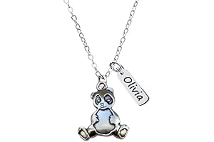 Personalized Panda Necklace, Custom Birthstone Jewelry for Women