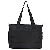Barabum Tote Tasche für Frauen mit langem Gürtel, leichte Puffy Tote Tasche mit Fächern Quilted Schultertasche Handtasche