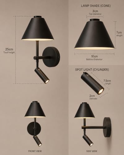 Image of FILLISKA LED Surface /Spot Light, Shockproof Alluminium Body & Antiglare Diffuser,Warmwhite Light (9 Watt Matt Black-456)