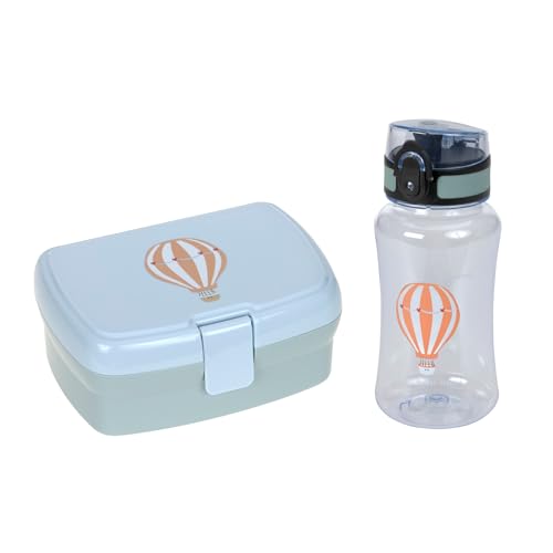 LÄSSIG Set de fiambrera y botella para beber - Set de almuerzo con fiambrera y botella para beber (460 ml)/Tiny Drivers Balloon
