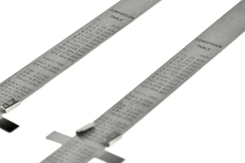 SE Stainless Steel SAE Metric Ruler Set - Stainless Steel Precision Ruler Measuring Tool - Detachable Clips - Set of 2 Pcs - 925PSR-2 - Image 8