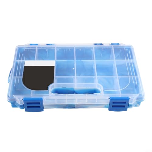 Dolvitrny Caja de aparejos de gran capacidad para señuelos de pesca, organizador portátil de equipo para exteriores con tapa transparente, caja de almacenamiento de polipropileno con múltiples