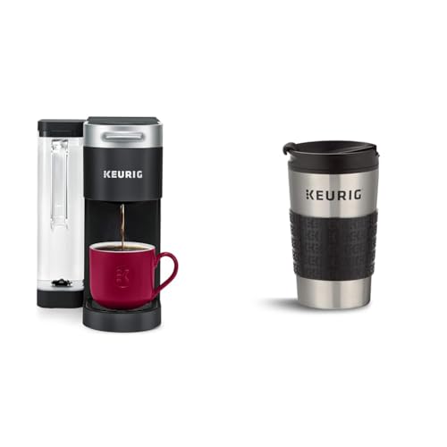 Keurig® K-Supreme Single Serve K-Cup Pod Coffee Maker, MultiStream Technology, Black & Travel Mug Fits K-Cup Pod Coffee Maker, 1 Count (Pack of 1), Stainless Steel - image 1