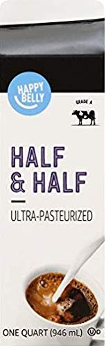 Amazon Brand - Happy Belly Half & Half, Ultra-Pasteurized, Kosher, 32 fl oz
